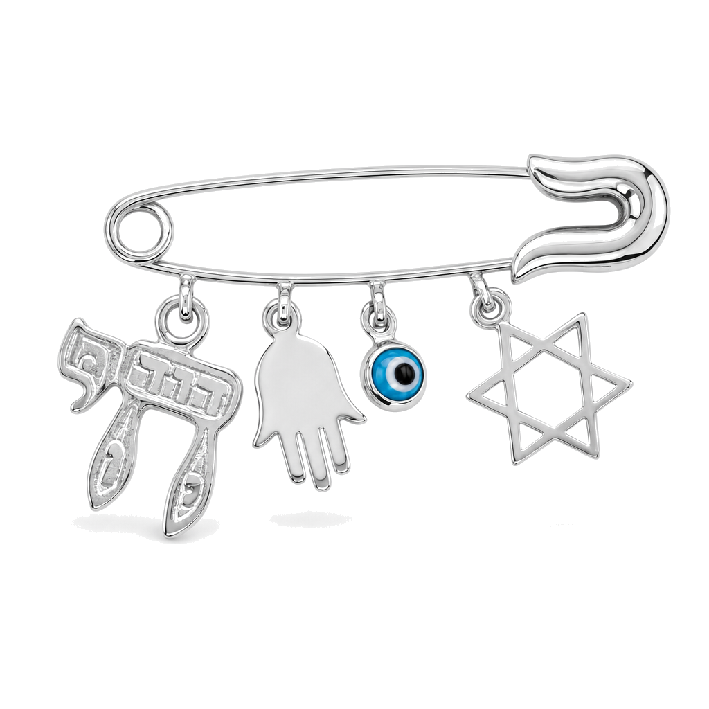 Jewish Charms Gold Baby Safety Pin