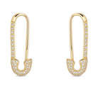 Micro Pave Diamond Small Safety Pin Earring