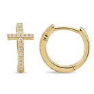 Micro Pave Diamond Cross Huggies