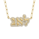 Hebrew Personalized Diamond Cloud Nameplate Necklace