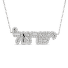 Hebrew Personalized Diamond Cloud Nameplate Necklace