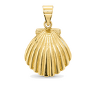Scallop Sea Shell Gold Charm, 14K gold, Izakov Fine Jewelry