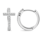 Micro Pave Diamond Cross Huggies