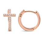 Micro Pave Diamond Cross Huggies
