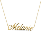 Personalized Script Nameplate Gold Necklace