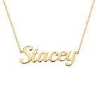 Personalized Script Nameplate Gold Necklace