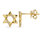 Diamond Accented Star of David Earrings, diamond, Izakov Fine Jewelry