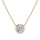 Floating Solitaire Lab-Grown Diamond Bezel Necklace
