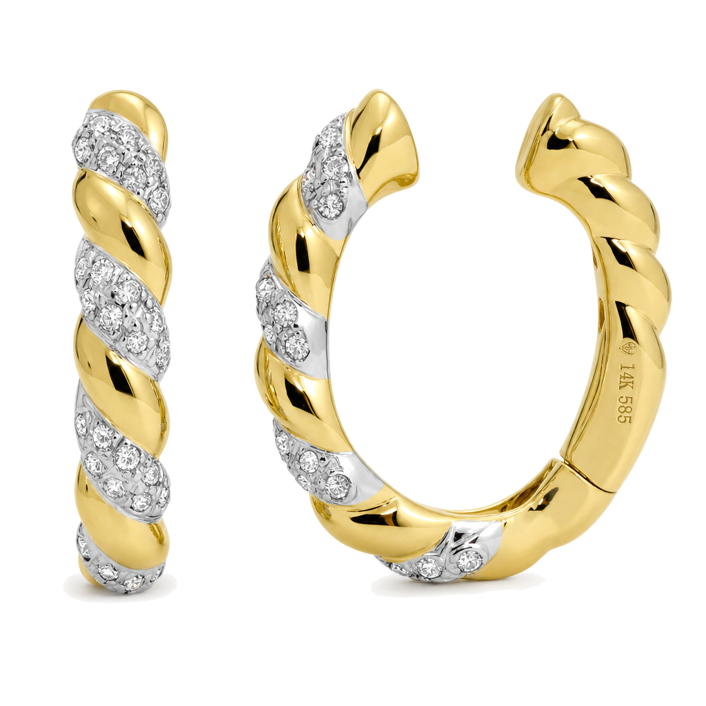 Twist Diamond Ear Cuff, diamond, Izakov Fine Jewelry