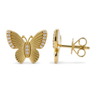 Radiating Butterfly Diamond Button Earrings