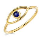 Gemstone Bezel Evil Eye Ring