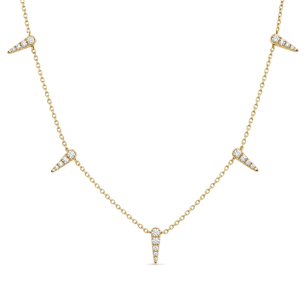 Spike Stations Diamond Necklace, diamond, Izakov Fine Jewelry