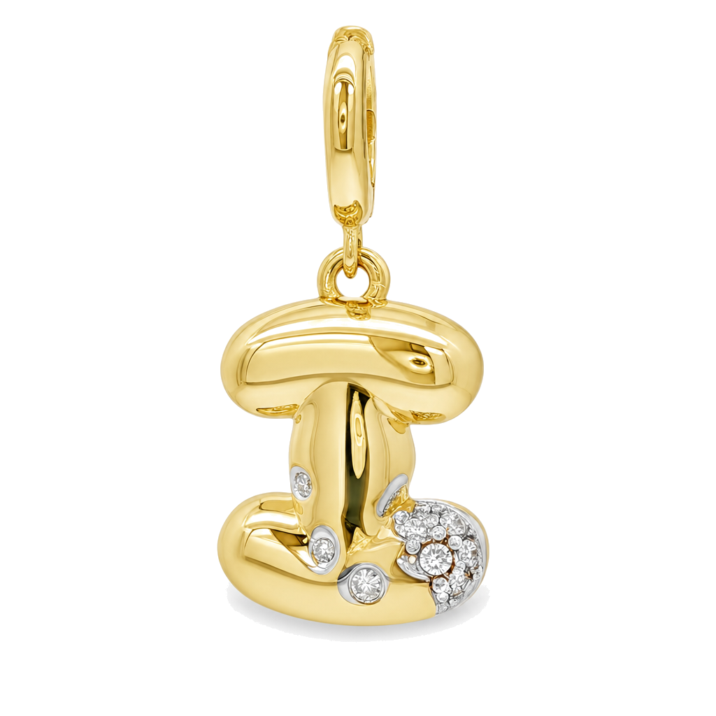 Bubble Letter Diamond Necklace Charm