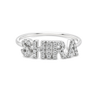 Personalized Diamond Block Name Ring