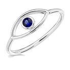 Gemstone Bezel Evil Eye Ring
