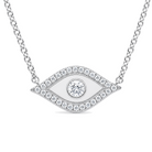 Diamond Halo Evil Eye Necklace