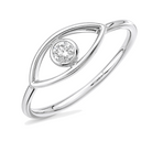 Gemstone Bezel Evil Eye Ring