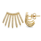 Micro Pave Caged Lobe Diamond Earrings, diamond, Izakov Fine Jewelry