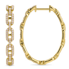 Micro Pave Diamond Mariner Oval Hoops, diamond, Izakov Fine Jewelry