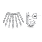 Micro Pave Caged Lobe Diamond Earrings, alternate angle