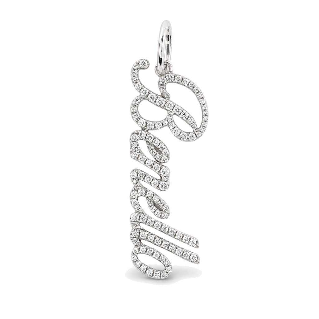 Personalized Script Diamond Nameplate Necklace Charm