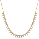 Mini Tribal Baguette Drop Diamond Necklace