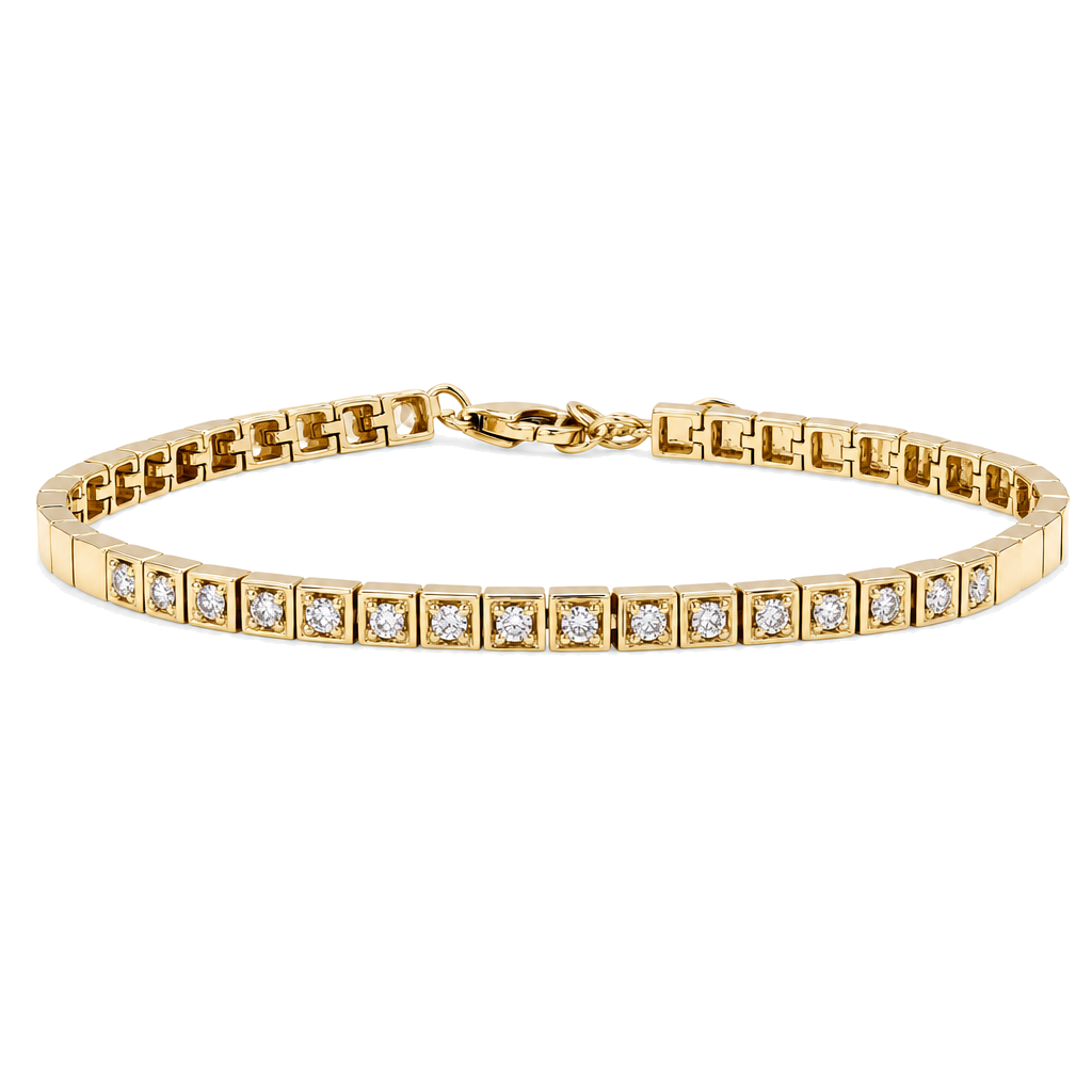 Diamond Accented Square Shaped Tennis Bracelet, diamond, Izakov Fine Jewelry