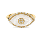 Diamond Halo Evil Eye Gemstone Ring
