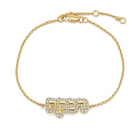 Hebrew Personalized Diamond Cloud Nameplate Bracelet, diamond, Izakov Fine Jewelry