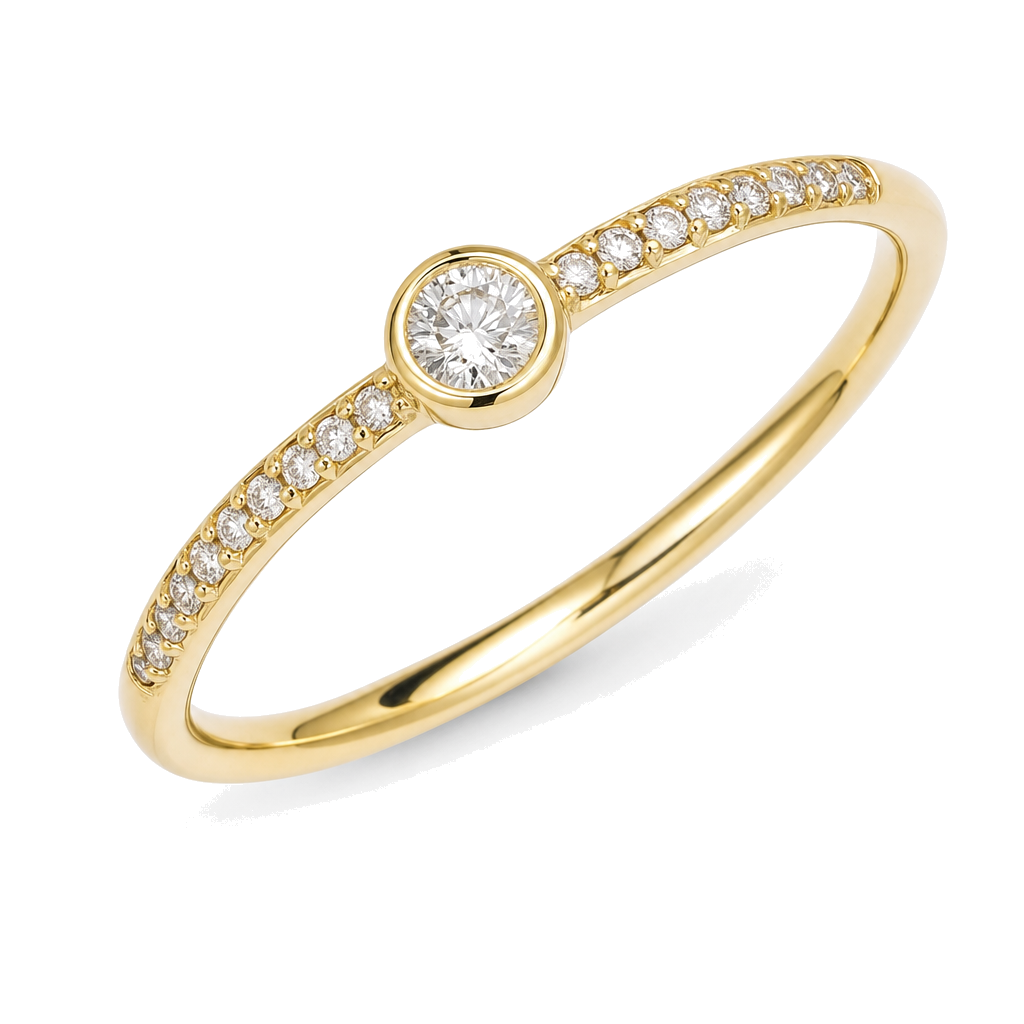 Micro Pave Diamond Bezel Ring