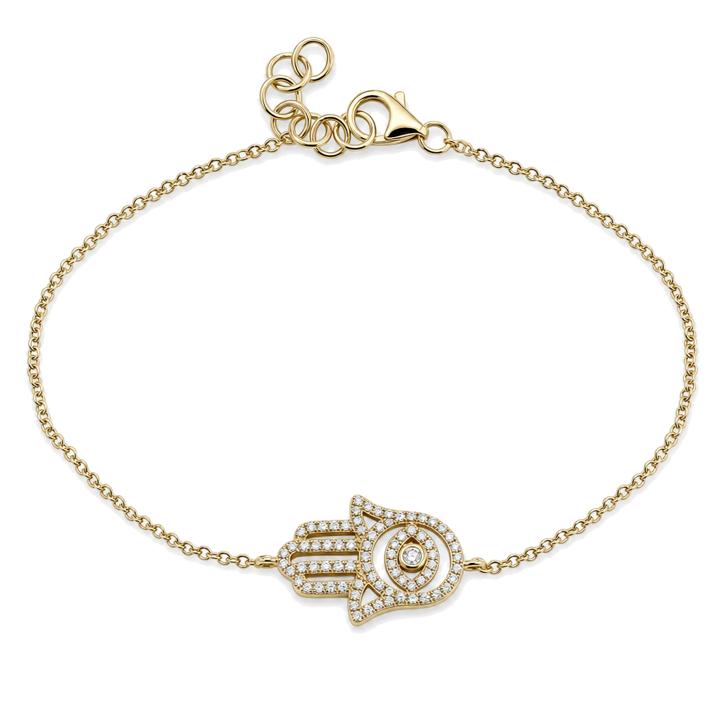 Diamond Evil Eye Hamsa Bracelet