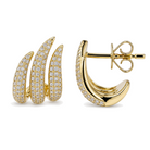 Micro Pave Diamond Claws Lobe Earrings