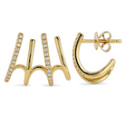 Caged Lobe Diamond Earrings, diamond, Izakov Fine Jewelry