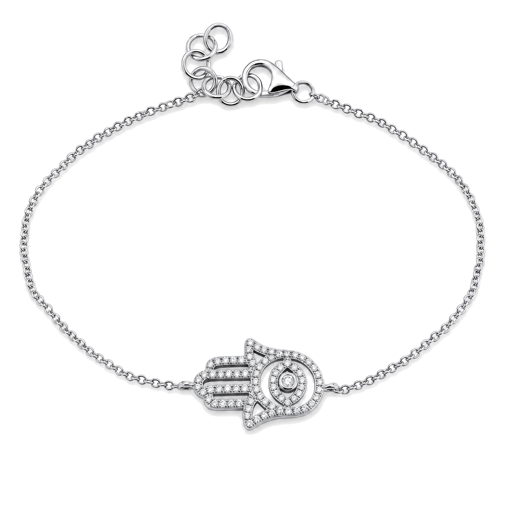 Diamond Evil Eye Hamsa Bracelet