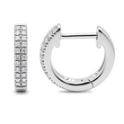 Micro Pave 2-Row Diamond Huggies close-up, pave