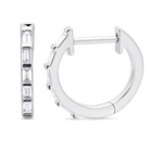 Baguette Diamond Huggie Earrings close-up, huggie