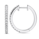 Pave Diamond Hoop Earrings (17mm) close-up, pave