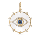Diamond Evil Eye On Crystal Necklace Charm