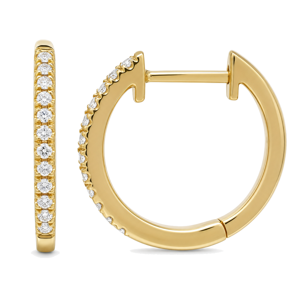 Micro Pave Diamond Huggies (13mm)