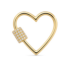 Heart Carabiner Lock Diamond Charm Enhancer, diamond, Izakov Fine Jewelry