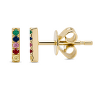 Rainbow Sapphire Bar Earrings, sapphire, Izakov Fine Jewelry