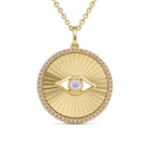 Diamond Halo Radiating Evil Eye Necklace