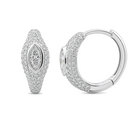 Micro Pave Marquise Diamond Dome Huggies worn on hand