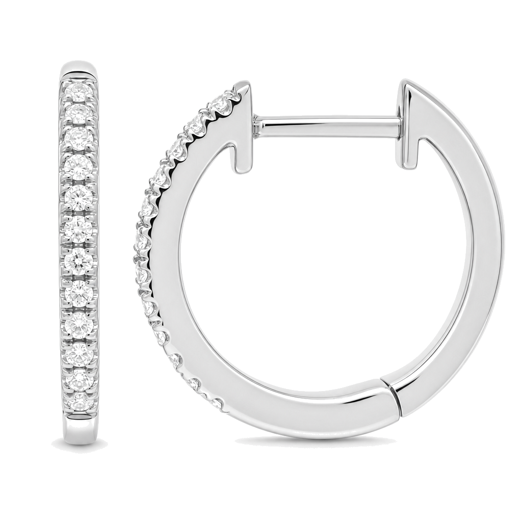 Micro Pave Diamond Huggies (13mm)