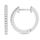 Micro Pave Diamond Huggies (13mm) worn on hand