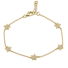 Micro Pave Diamond Stars Station Bracelet, diamond, Izakov Fine Jewelry