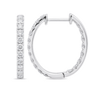 Oval Inside-Out Diamond Hoops worn on hand