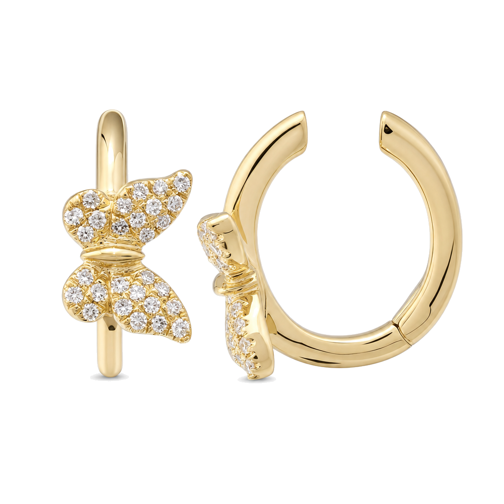 Micro Pave Diamond Butterfly Ear Cuff