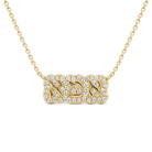 Diamond Cloud Hebrew Mom Necklace