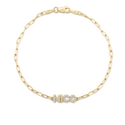 Personalized Block Diamond Nameplate Bracelet